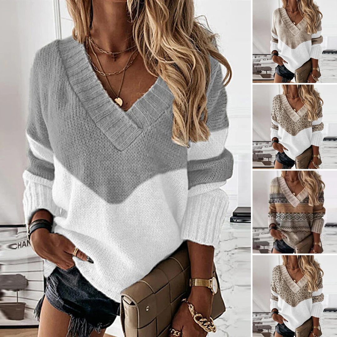 Winnie | Women's Relaxed-Fit V-Neck Sweater – Cozy, Trendy & Perfectly Tailored