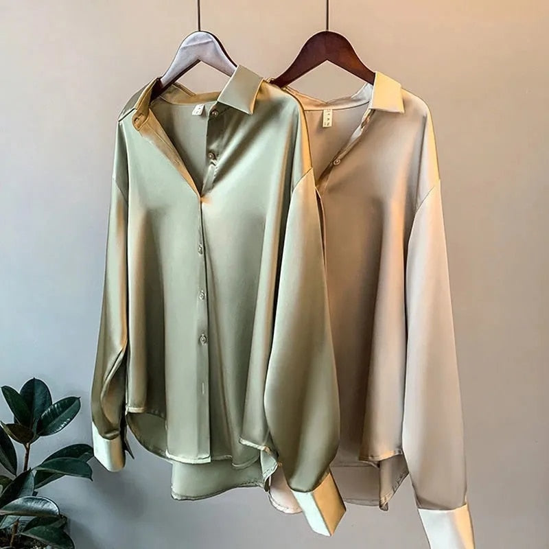 Martha | Women's Elegant Satin Blouse – Luxurious, Soft & Stylish