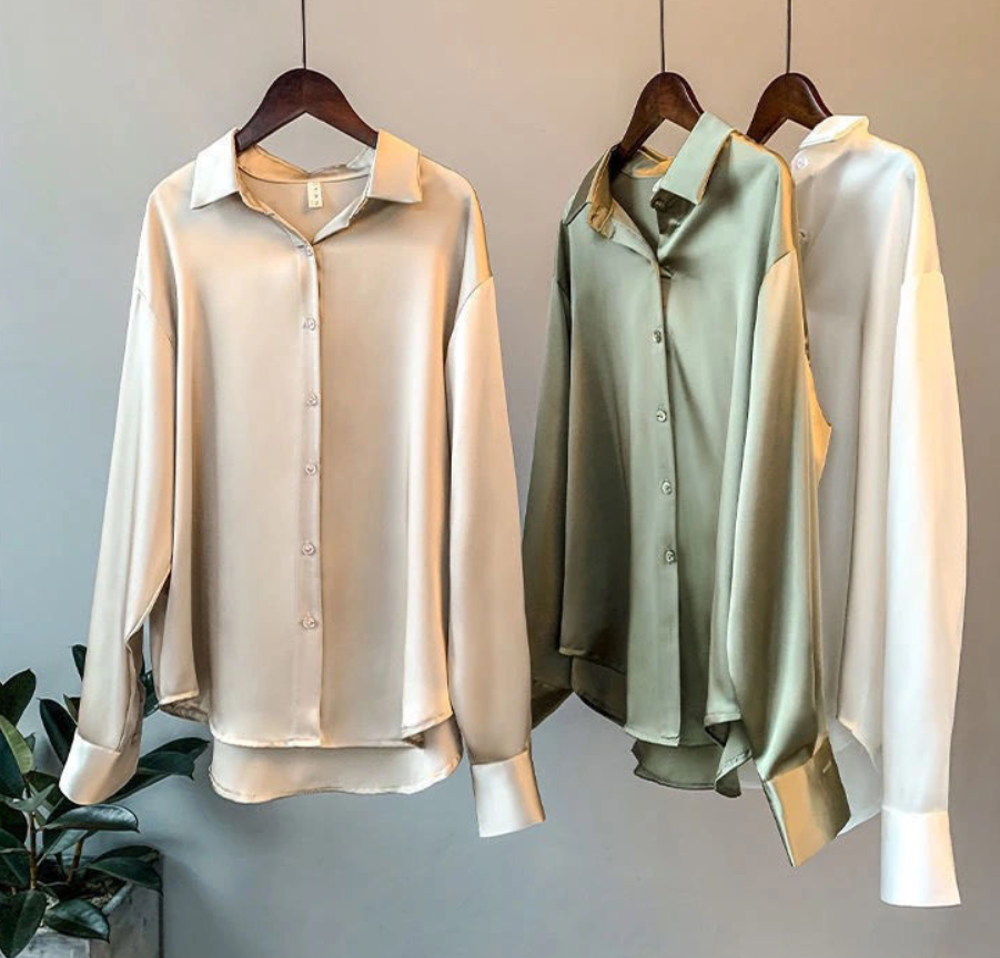 Martha | Women's Elegant Satin Blouse – Luxurious, Soft & Stylish