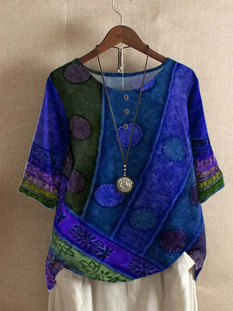 Ines - Printed Fashion Blouse