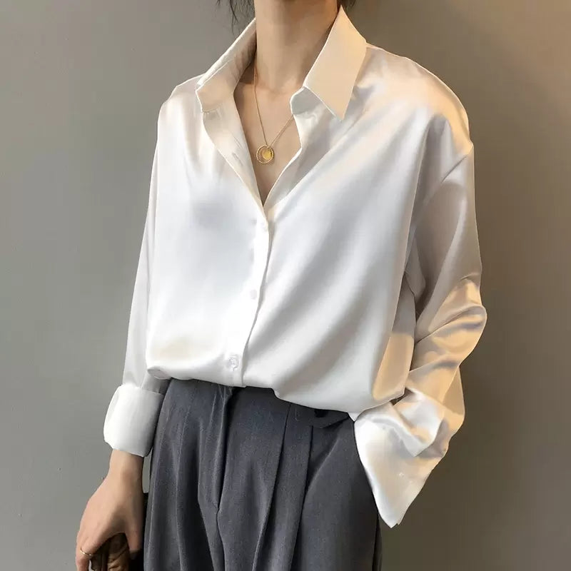 Martha | Women's Elegant Satin Blouse – Luxurious, Soft & Stylish