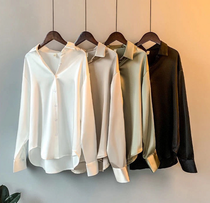 Martha | Women's Elegant Satin Blouse – Luxurious, Soft & Stylish